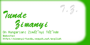 tunde zimanyi business card